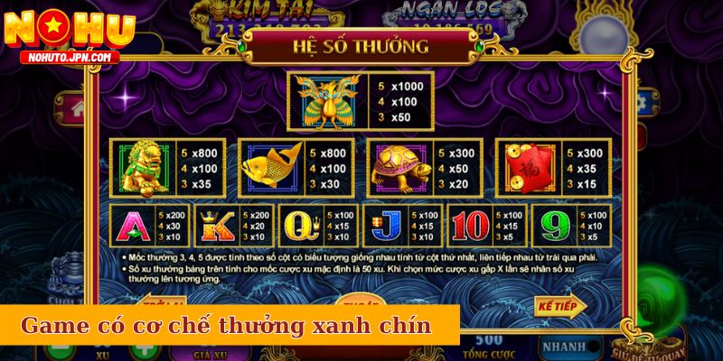 Kho Tàng Ngũ Long có cơ chế thưởng xanh chín